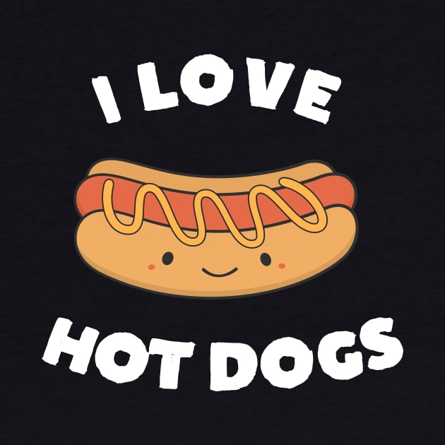 Cute Kawaii I Love Hot Dog T-Shirt by happinessinatee